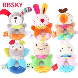 Cute Rattle Toys For Baby Cartoon Puppy Dand Bell Musical Mobile Soft Learning Education Toy For Newborn 0-12 Months BJ