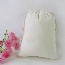 Jewellery Cotton Drawstring Bag Jewelry/Package/Cosmetic/Gift/Wedding/Party/Wig/Shoe/Makeup Pouches Sachet Pocket Custom Logo Print 100PCS