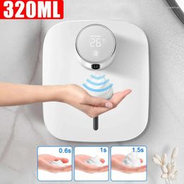 Liquid Soap Dispenser Multifunctional Wall-Mounted Automatic Infrared Sensor USB Rechargeable LED Display Foam Machine