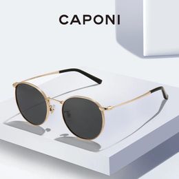 Sunglasses Caponi Round Women Sunglasses Polarised Antiuv Ray Muti Colours New Trending Branded Shades for Female Oculos De Sol Cp1871