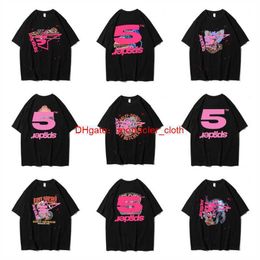 555 Designer Men's T-shirts Hip Hop Kanyes Style Sp5der T Shirt Spider Jumper European And American Young Singers Short Sleeve Tshirts Fashion Sport VBBU