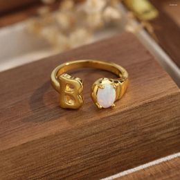 Cluster Rings Selling Retro Minimalist And Versatile Letter B In Europe America Fashionable Light Luxury Open Ring For Women