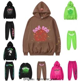 24ss Kids' Sp5der 555555 Hoodie Boys' Girls' High Quality Spider Web Print Sweatshirts MS9V