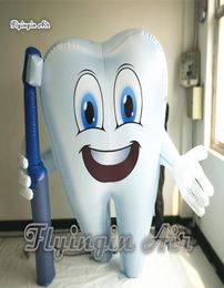 Customized Advertising White Inflatable Tooth Model 2m3m Height Blow Up Dental Man Balloon With A Toothbrush For Event4925779