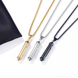 Necklaces Stainless Steel Pet Dog Cylinder Cremation Urn Necklace for Ashes Gold Plated Memorial Keepsake Pendant Jewellery Necklace