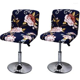 Chair Covers Elastic Bar Stool Cover Printed Swivel Seat Cushion Slipcovers For Counter Low Back Dining Room Protectors