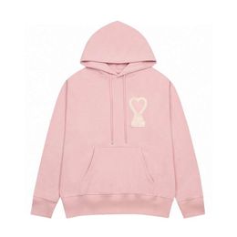 Amiss Paris hoodie Towel Big Love Embroidered Sweater Early Autumn Unisex Casual Loose Heart Hooded Pocket Topss