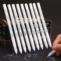 3 Pcs 08mm Creative White Ink Gel Pen Highlight Marker Fine Tip for Student Stationery Drawing Art Writing School Supplies 240111