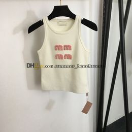 Designer sem mangas colete de malha elegante fino ajuste malha topos feminino alta qualidade tricô camisetas malhas quentes