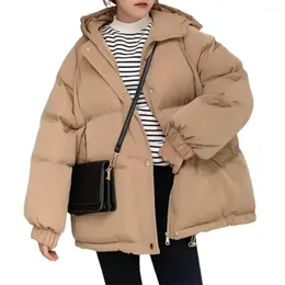 Women's Trench Coats ZOCI Jacket 2024 Korean Women Parka Big Collar Hooded Thick Warm Long Female Coat Casual Outwear Down Cotton Parkas