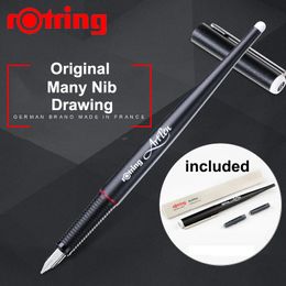 The German Rotring Original Fountain Pen Art EF/F/M/1.5/1.9/2.3mm Practise Writing Pen Accessories Handwriting Business Gift 240110