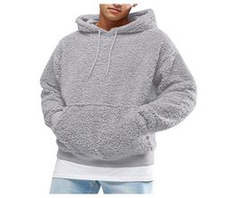 Men039s Hoodies Sweatshirts Multicolor Men Fuzzy Pullover Hoodie Sweatshirt Long Sleeve Sport Front Pocket Fall Outwear Autum9143166