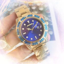 mens automatic quartz ceramics watches 42mm full stainless steel Colourful diamonds ring big dial luminous business casual wristwatch montre de luxe gifts