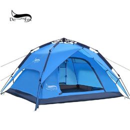 Tents And Shelters Outdoor 3-4 People Double-Layer Matic Tent Rainstorm-Proof Cam Setup Quick Open Portable Drop Delivery Otueo