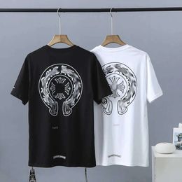 Luxury Classic Mens T Shirts Brand CH Fashion Men Women Sanskrit Letter T-shirt Horseshoe Cross Designer Tshirts Man Hip Hop Sweater Summer Loose Tops Tees 450