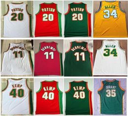 Whole Quality Vintage 11 Detlef Schrempf Green White Red 20 The Glove Gary Payton 40 Reign Man Shawn Kemp Jersey 34 Ray A9134434