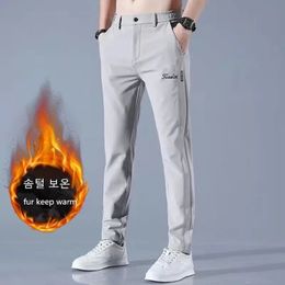 High Quality Men's Golf Pants Winter Thicken villus Keep Warm Elasticity Men Golf Trousers Casual Sweatpants Golf Men Pants 240111