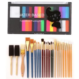 Brushes Colors Make Up Eye Face Body Art Paint Brush Pen Kit Water Based Painting Party Fancy Dress Beauty Makeup Pintura Facial