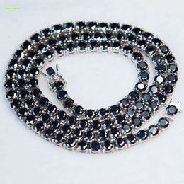 925 silver 4mm with rhodium plated black moissnaite chain Fashion Jewellery Women for Girls for Party Daily Wear