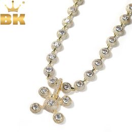 Torques THE BLING KING UFO Pendant With 12mm Big Round Link Chain Necklace Iced Out CZ For Women Fashion Charm Hip Hop Jewellery