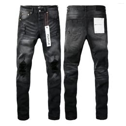 Jeans jeans viola marchio high street slim fit ha distrutto buco hip hop jeans pantaloni lunghi streetwear