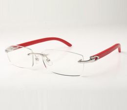 Plain glasses frame 3524012 come with new C hardware which is flat with red wooden legs4072542