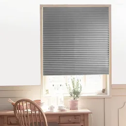 Curtain Grey Folding Pleated Blinds Non-Woven Half Blackout Window Decoration Multipurpose Balcony Shades Polyester For Kitchen Bathroom