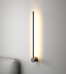 Minimalist Modern LED Wall Lights For Living Room Bedroom Bedside Lights Mirror Front Light Black Frame LED el Deco Wall Lamp4293217
