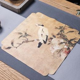 Tea Napkins Velvet Towel Absorbent Zen Chinese Style Vintage Tablecloth Teapot Mat Set Ceremony Utensils Napkin
