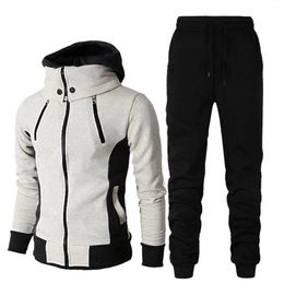 Style Men's Fleece Autumn Winter Sportswear Zipper Hoodie Luxury Set Sports Man Casual Brand Sweater Jogging Suit S-4XL 240110