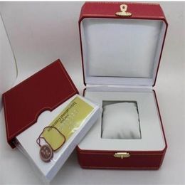Whole Watch Red Box New Square Red Original box For Watches Box Whit Booklet Card Tags And Papers In English High Quality261B