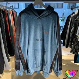 Men's Hoodies Sweatshirts 2023 Blue Grey Needles Tra Hoodie Men Women 1 Vintage Velvet Butterfly AWGE Pulloversyolq