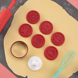 Baking Moulds 8 Pieces Christmas Cookie Stamps Mold Biscuit Mould Snowflake Xmas Ring