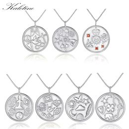 Pendants KALETINE 925 Sterling Silver Letter Necklace for Women Star Moon Cross Faith Hope Love Initial Pendant Thin Chain Letter Jewellery