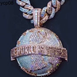 Designer Iced Out Chain Pendant Men Jewellery Passes Diamond Tester 14K 18K Solid Gold Letter Name Hip Hop Custom VVS Moissanite Pendant