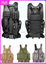 Tactical Vest with Detachable Belt Gun Holster Durable Army Mesh Vests Cs Body Armor4844672