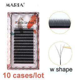 Brushes MARIA 10 Cases 3D W Private Label Wholesale Russian Eyelashes Clusters Easy Fan Volume Lashes Extension Y Mix False Mink Makeup