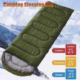 Sleeping Bags Camping Sleeping Bag Outdoor Travel Hiking Climbing Lightweight Waterproof Sleeping Bags Cotton 4 Season Warm Sleeping BagL240111