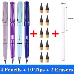 16 PcsSet Eternal Pencil Unlimited Writing Pen Art Sketch Gifts Kawaii Without Sharpening School Supplies Stationery 240111