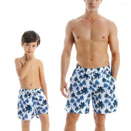 Men's Swimwear Est Arrival Family Matching Summer Father Son Men Boys Kids Leaf Briefs Beach Outfit Bathing Set Outfits