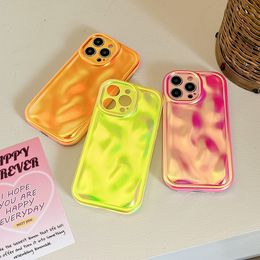 3D Meteorite Pattern Phone Case For iPhone 15 14 13 12 11 Pro Max Fluorescent Colour Chameleon Soft Shockproof Cover 100pcs