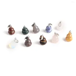 Pendant Necklaces 10pcs Gourd Shape Natural Agate Charms Stone For Making DIY Jewellery Bracelet Accessories 13x21mm