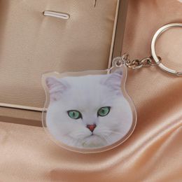 Chains Personalised Double Sided Acrylic Pet Keychain For Women Men Custom Cat Dog Photo Keychain Jewellery Gift For Friend Pet Lovers