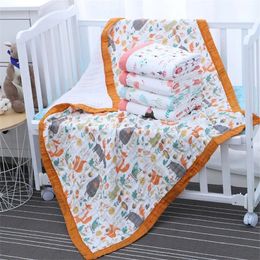 110x110cm 120x150cm 6 Layer Muslin Boy Girl Kids Children Sleep Blanket Swaddle Bath Towel 100% Cotton born Wrap 240111