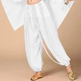 Stage Wear Sequin Pants Belly Dance Performance Chiffon Highlight Sweatpants Joggers Basic