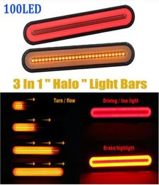 Waterproof Car Truck Brake Light 100 LED Neon Taillights Refit Flowing Turn Signal Lamp9496645