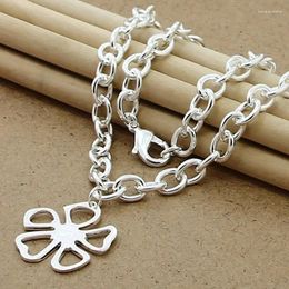 Chains 2024 Trendy Jewellery Chain Necklace 925 Sterling Silver Beautiful Flower Pendant Necklaces Women Men Christmas Gift