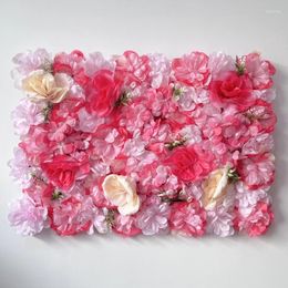 Decorative Flowers 40cmX60cm Artificial Wall Panel 3D Backdrop Roses For Party Wedding Outdoor Decoration