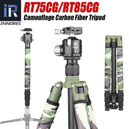 Monopods RT75/85CG Camouflage Carbon Fibre Tripod Monopod for DSLR Camera Professional Heavy Stand Support Add Panoramic Low Profile Head