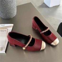 Dress Shoes ZOOKERLIN Metal Round Toe For Women Mid Heels Mary Jane Platform Lolita Women's Pumps Japanese Style Vintage Girls